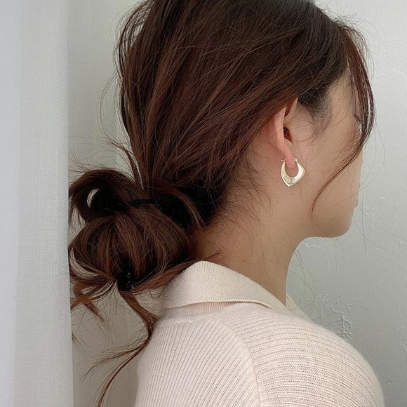 #NEW 925 Sterling Silver Geometric Hoop Earrings - Picture 4 of 15